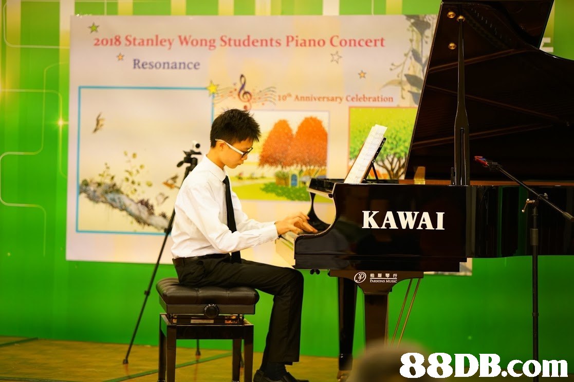 2018 Stanley Wong Students Piano Concert Resonance 10. Anniversary Celebration KAWAI 柏斯琴行 PARSONS MuSIC,green,piano,technology,keyboard,pianist