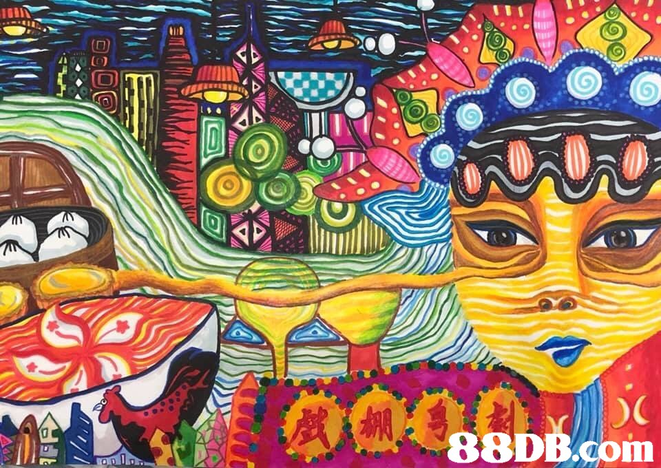 88DB.coim,art,modern art,psychedelic art,mural,painting